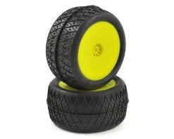 AKA Crosslink 2.2" Pre-Mounted Rear Buggy Tires (Yellow) (2) (Clay) W/12mm Hex