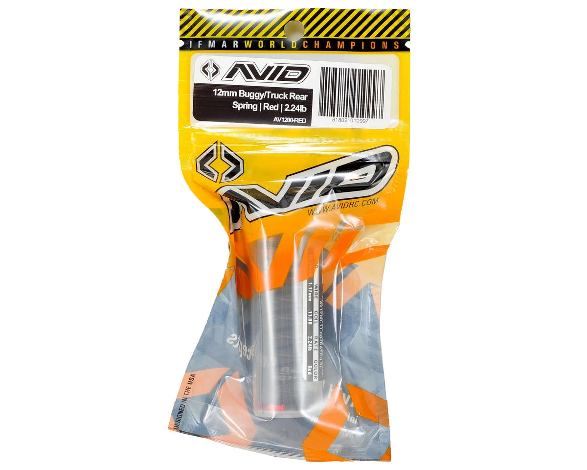 Avid RC 12mm "Batch3" Buggy/Truck Rear Spring (Red - 2.24lb) (2) 4 Avid RC 12mm "Batch3" Buggy/Truck Rear Spring (Red - 2.24lb) (2) - Image 2