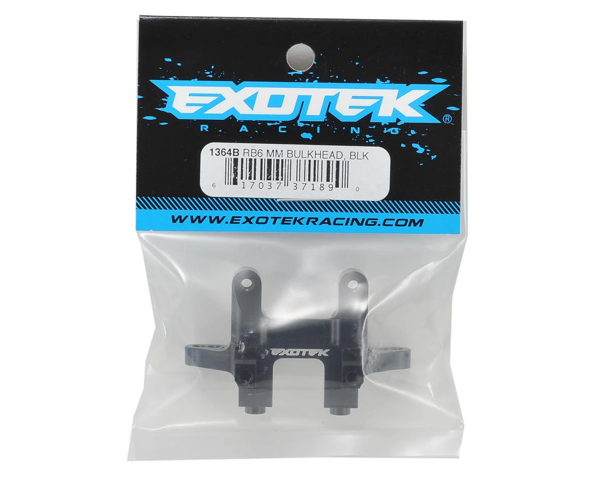 EXOTEK RB6 Aluminum Rear Bulkhead (Mid Motor) (Black) 4 EXOTEK RB6 Aluminum Rear Bulkhead (Mid Motor) (Black) - Image 2