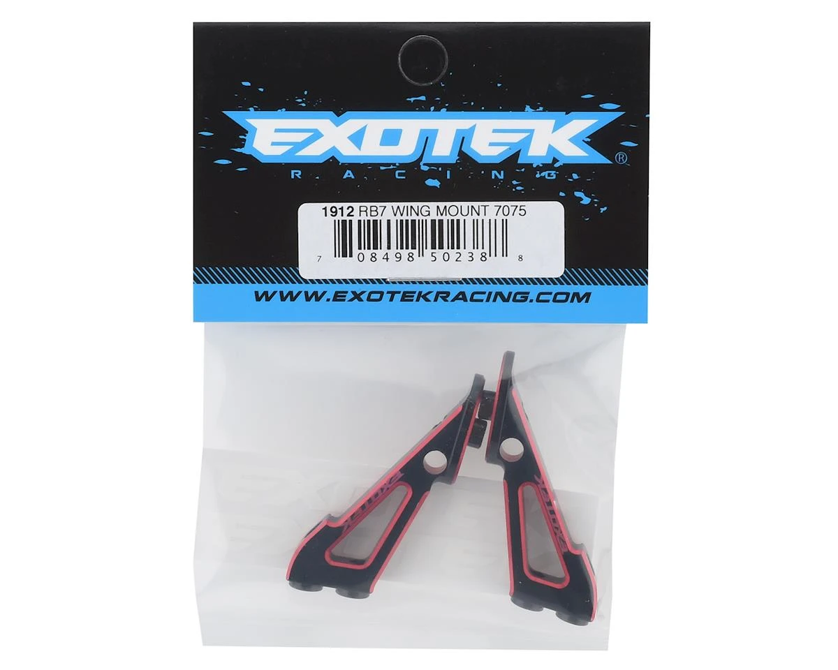 EXOTEK RB7 Aluminum Wing Mounts (Black/Red) (2) 4 EXOTEK RB7 Aluminum Wing Mounts (Black/Red) (2) - Image 2