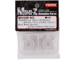 Kyosho Mini-Z AWD Multi Wheel (White) (2) (Narrow/+2.5 Offset) -Blade shop kyomdh100w n25 2