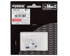 Kyosho Aluminum Wheel Nut Set W/Wrench (Blue) (4) -Blade shop kyomzw13bl 1