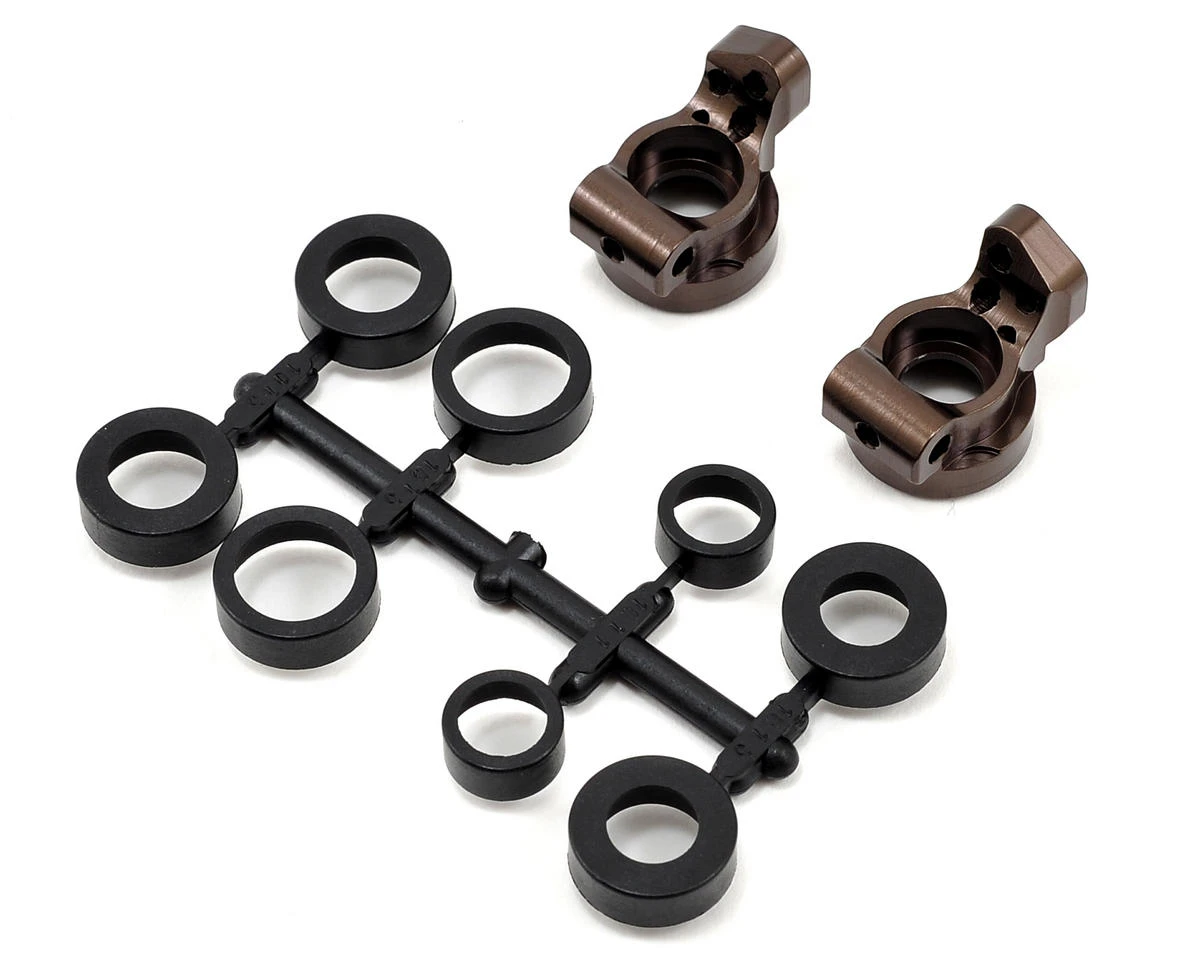 Kyosho V2 0° Aluminum Rear Hub Carrier Set (Gunmetal) 3 Kyosho V2 0° Aluminum Rear Hub Carrier Set (Gunmetal)