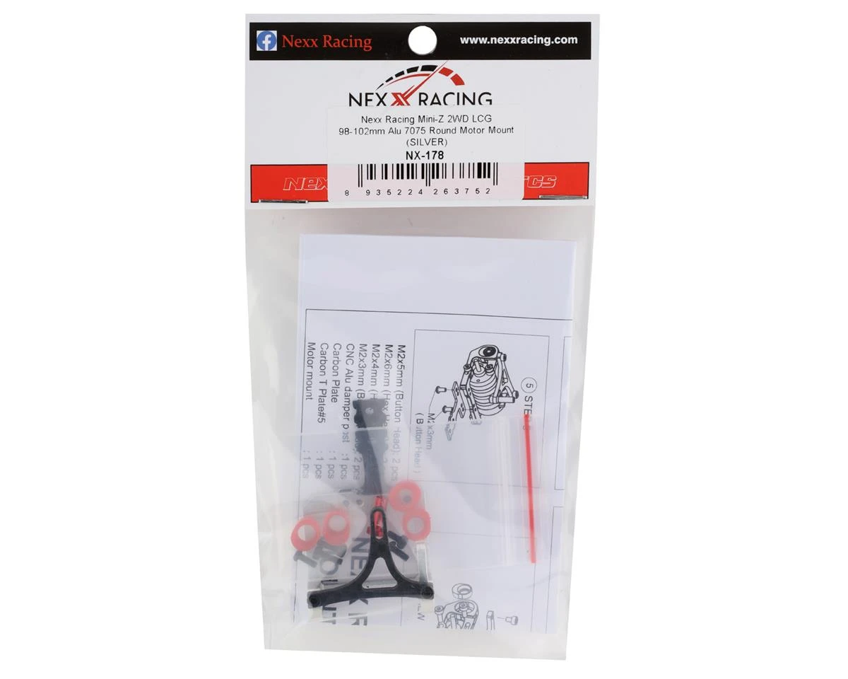 NEXX Racing Mini-Z 2WD LCG 98-102mm Aluminum Round Motor Mount (Silver) 4 NEXX Racing Mini-Z 2WD LCG 98-102mm Aluminum Round Motor Mount (Silver) - Image 2