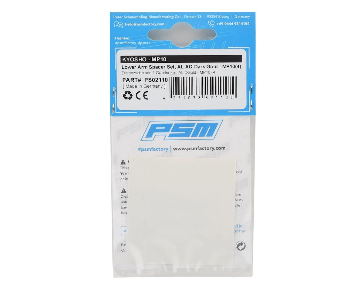 PSM MP10 Aluminum Lower Arm Spacer Set (Dark Gold) (4) 4 PSM MP10 Aluminum Lower Arm Spacer Set (Dark Gold) (4) - Image 2