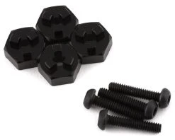 YEAH RACING Kyosho MX-01 7mm Aluminum Wheel Hexes W/Pins (Black) (4)