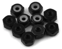 YEAH RACING 2mm Aluminum Lock Nut (Black) (10)
