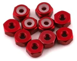 YEAH RACING 2mm Aluminum Lock Nut (Red) (10)